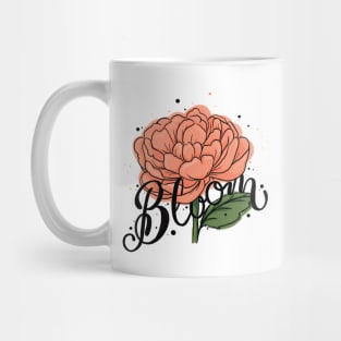 Bloom Flower Illustration Lettering Mug